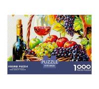 Fruits et vins Fins Puzzle 1000 Pièces - Format Mural, Défi Intellectuel, Pièce Épaisses Antidérapantes, Boîte Cadeau + Poster, 38x26cm/1000pcs