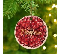 Fruits Food Summer Grenade Ornements à suspendre Old World Fruit Selection Rond Arbre de Noël Ornement Céramique Décoratif Citron Orange Pommes Grenade Décorations pour Arbre Souvenir de Noël