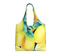 Fruits frais Citrons jaunes et citrons verts,Sacs fourre-tout réutilisables, sacs d'épicerie, sac à bandoulière en toile de grande capacité