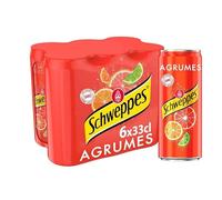 FRUITS - Lot de 6 canettes de 33cl - Saveur rafraîchissante aux agrumes - Boissons pétillantes - Idéal pour tous les moments de la journée! - L'Unité