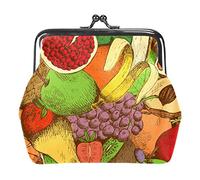 Fruits Motif sans Couture Porte-Monnaie Vintage Pochette Boucle Pochette Kiss-Lock Changement Sac à Main Fermoir Fermeture Portefeuilles pour Femmes Fille