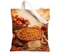 Fruits Pie Sac fourre-tout en toile rustique vintage pommes cannelle bâtons d'automne Marron 33 x 38 cm