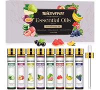 Fruity Essential Oils Set 8 X 10 Ml,100% Natural Fruit Essential Oils,Aromatherapy Fruit Oils For Diffuser,Spa,Massage,Diy-Grape,Peach,Guava,Watermelon