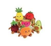 Jemini Fruity 's Cagette De 6 Peluches Toutes Douces Fruits Et Légumes +/- 17 Cm