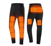 FRULP Pantalon Chauffant pour Homme, Pantalon Thermique, Leggings Chauffants Électriques USB, 12 Radiateurs avec Batterie USB 5 V 20000 MAh, Lavable pour l'hiver,L,Black