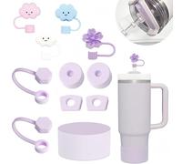 Frundoo Stanley Cup Accessoires Set Comprend 6 Couvercles en Paille en Silicone, 2 Bouchons de Paille, 2 Bouchons Ronds, 1 Couvercle en Silicone pour Tasses Stanley 1,2 l et 850 ml (Produits brevetés)