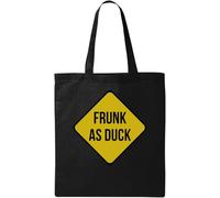 Frunk As Duck Sign Funny Drunk As F Sac fourre-tout en coton écologique naturel Noir, Noir , Taille unique