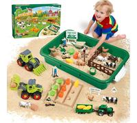 FRUSE Sable Jouet Magique pour Ferme, Bac a Sable pour Enfant de 3 à 8 Ans | 1KG Sable Sensoriels, Figurines Animaux Ferme, Tracteur Jouet, Bac Sensoriel, Sable Jouet, Cadeau pour Enfant de 3 à 8 ans