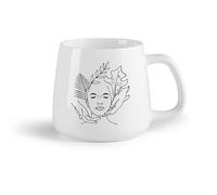 Fruta de cerámica Taza de Café Salón de belleza con hojas exóticas, mascarilla de spa, estudio de baño, tienda （14oz/400ml） Gran regalo para parejas