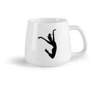 Fruta de cerámica Taza de Cerámica para Regalo, Taza para Latte con Asa Material de Baile para el Aula （14oz/400ml） Para té, café y bebidas calientes
