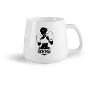 Fruta de cerámica Taza de porcelana Mujer boxeadora practicando kickboxing con guantes en un coche de boxeo de lucha libre （14oz/400ml） Para el hogar o el trabajo