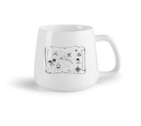 Fruta de cerámica Tazas de Café, Té y Café Barco pirata y mapa del tesoro Mapa pirata Mapa de Nunca Jamás （14oz/400ml） Regalo para hombre o mujer