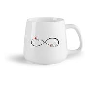 Fruta de cerámica Tazas de gres para café y té Pareja de amor infinito Maestro de bodas de amor infinito （14oz/400ml） Para Té, Café, Leche, Capuchino