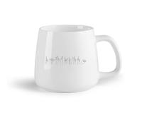 Fruta de cerámica Tazas de gres para café y té Un dibujo de un grupo de manos con diferentes formas. （14oz/400ml） Para bebidas calientes, latte, capuchino