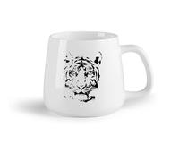 Fruta de cerámica Tazas de té, café y chocolate caliente Cara de tigre Animal Bosque Jungla （14oz/400ml） Para café, sopa, té, leche, latte, chocolate caliente, para mujeres y hombres