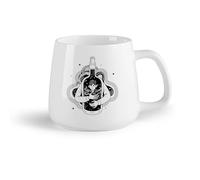 Fruta de cerámica Tazas para Chocolate Caliente Dibujo a mano de un hombre atrapado en una botella de vino. （14oz/400ml） Regalo para hombre o mujer