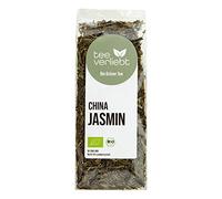 FRUTEG Jasmine de thé vert bio de la Chine | Feuilles de thé vert avec des fleurs de jasmin aromatisées | Goût intense et parfum de jasmin tendre | de l'agriculture biologique certifiée | 100g