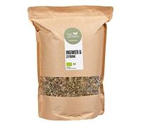 FRUTEG Thé vert biologique Sencha Gingembre et citron I Thé vert en vrac I Sencha typique au gingembre apaisant et au citron fruité I Issu de la culture biologique contrôlée I 1 kg I 1000 g