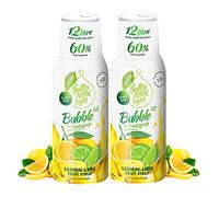 FruttaMax Sirop de Citron et Citron Vert Sans Sucre - 60% de Fruit Réel | Sirop à Faible Teneur en Calories pour Sodas, Cocktails & Desserts - 2 x 500 ml