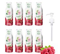 FruttaMax Sirop de Framboise Sans Sucre - 60% de Fruit Réel | Sirop à Faible Teneur en Calories pour Sodas, Cocktails & Desserts - 8 x 500 ml