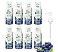 FruttaMax Sirop de Myrtille Sans Sucre - 60% de Fruit Réel | Sirop à Faible Teneur en Calories pour Sodas, Cocktails & Desserts - 8 x 500 ml