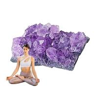 Fruusv Amas de cristaux d’améthyste, amas d’améthyste naturel, Pierres d’améthyste brutes, Amas de cristaux de méditation, cristaux violets profonds pour la décoration naturelle de la pièce, pierre