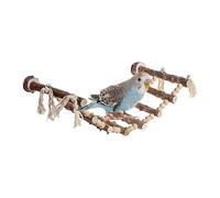 Fruusv Bird Ladder - Chew Cage Accessory, Joy Block Feature with Detail, Resin Frame Feature with Detail, Ladder Functional Styling, Aviary Supplies for Finch, Cockatoo,Wooden Swing Hammock Stand