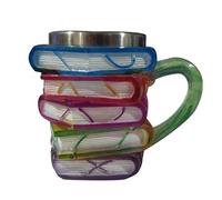 Fruusv Book Coffee Mug Cappuccino Cup with Handle, Reading-Themed Drinkware for Morning Break, Cafe, Study Desk, Bookshelf, Bookstore Collection, Kitchen, Home, Office, or Gift Giving