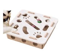 Fruusv Cat Puzzle Toy, Cat Enrichment Toys, Scratching Game Bell Track Maze, Interactive Mental Stimulation, Durable Non Slip Base, for Exercise Teething Kitten Puppy, 30x30x7.5cm