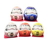 Fruusv Daruma Doll, Small Daruma Statue, Japanese Daruma Figurine, Luck Daruma Doll, Feng Shui Decor Statue, Traditional Feng Shui Daruma Statues for Living Room Decor, Zen Decoration, and Luck