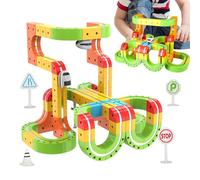 Fruusv Ensemble de Train Magnétique - Grands Jouets de Construction Magnétiques,Set de Train de Course d'apprentissage STEM | pour Garçons Maison École Salle de Jeux Fêtes Anniversaire