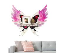 Fruusv Étagères murales en forme de papillon - Présentoir décoratif mural | Étagère de rangement en forme d'aile d'ange, 33 x 10 x 32 cm, décoration d'intérieur bohème, jouets, plantes, décorations