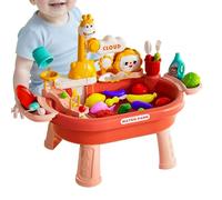 Fruusv Kids Water Table, Outdoor Water Play Toddler, Kitchen Pretend Toys with Fishing Game, Sturdy Build, Sensory Activity Set for Preschool Daycare Summer Camping Patio Use, 60x33x44cm