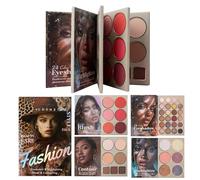 Fruusv Livre De Maquillage,Illuminateur 4 Couches Fusionnable - Palettes De Fard À Paupières Livre De Maquillage Beauté,Pour Femmes Filles Types De Peau Anniversaire Noël Fête Rendez-vous Vacances