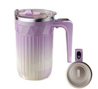 Fruusv Mug mélangeur chauffant 450 ml | avec agitateur amovible et affichage de la température - Tasse à café magnétique rechargeable - pour lait, cacao, chocolat, boissons, Noël, anniversaire, bureau