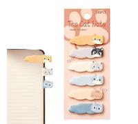 Fruusv Notes adhésives en forme de chat, 180 feuilles de marqueurs en papier de dessin animé, taille standard, notes adhésives amusantes avec motif de chat mignon, fournitures de bureau et scolaires