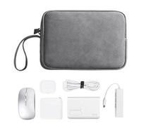 Fruusv Organiseur électronique, pochette de rangement de câble de voyage, étui multicouche avec fermeture éclair pour chargeurs de téléphone, écouteurs et accessoires d'ordinateur numérique, gris