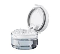 Fruusv Orthodontic Retainer Bath, Retainer Cleaner Case, Denture with Drain Tray, Portable & Leakproof Design, Braces Cleaning Cup for Aligners, Mouthguards & Care(White, 1 Pack)