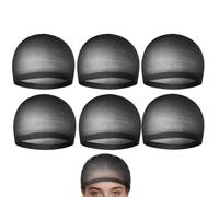 Fruusv Perruque pour femme - Bonnet fermé en maille noire - Bonnet ultra fin - Pour femmes et hommes - Pour acteurs, cosplay, fête, Noël, Halloween, fête, costume, festivals de musique, cosplay