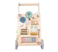 Fruusv Porteur en Bois,Jouet Silencieux et Sûr avec un Roulement Fluide et une Poignée Réglable | Poussette d'Apprentissage en Bois pour Tout-Petits,Pour Garçons Filles Maison Intérieur Extérieur