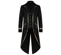 Fruusv Queue de pie d'Halloween pour hommes | Habillage de costume de queue de pie vintage médiéval | Costume médiéval Tailcoat Frock pour Cosplay Mascarade