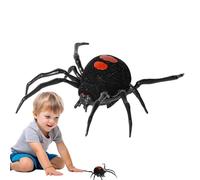 Fruusv Realistic Fake Spider, Black Simulation Prank Toy, Gag Joke Trick Prop, Sturdy Lightweight Creepy Crawly (1PC) for Halloween, Party, Home Fun, 4.72x3.94 inches