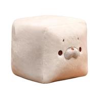 Fruusv Soft Cube - Compact Table Ornament Doll, White Stuffed Cushion Figure, Cute Fabric Display Toy, Room Decor Accessory, Desk Styling for Bedroom Living Room Home Lounge