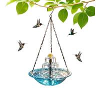Fruusv Solar Bird Bath, Hummingbird Bathing Bowl, 9.25x17.72 inches Garden Water Feature, Outdoor with Flowing Stream, Decorative Accent with Courtyard Style, Baths Fixture for Patio Backyard Balcony
