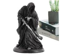 Fruusv Tunique noire Statue de la Mort Sainte Santa Muerte Figurine Gothique