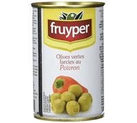 FRUYPER Olives Farcies aux Poivrons | Olives vertes dénoyautées | Origine Espagne | 130g égoutté - Lot de 6