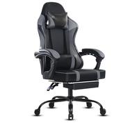 Fruyyzl Chaise Gaming pour Adulte, Chaise de Bureau Ergonomique avec Dossier réglable, Fauteuil Gaming avec Appui-tête et Soutien Lombaire, Siege Gaming Rotatif avec Accoudoir (Normal-Gris)