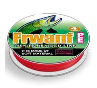 Frwanf Fil de pêche tressé rouge - Couleur ne se décolore jamais - 100M-2000M - 2,7 à 136 kg - Ligne de pêche PE super résistante - Fil de pêche résistant à l'abrasion - Zéro étirement