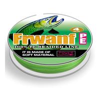 Frwanf Ligne de pêche tressée vert fluorescent Couleur ne se décolore jamais 100M-2000M 6-300LB (2,7-136 kg) Ligne de pêche PE super résistante Fil de pêche résistant à l'abrasion Zéro étirement