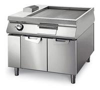 Fry Top Électrique Chromée ½ Lisse ½ Nervurée sur Coffre avec Portes Virtus 1 G